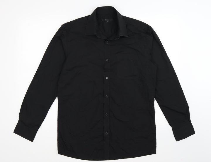 George Mens Black Button-Up Size 15