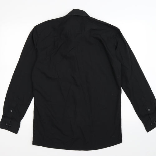 George Mens Black    Button-Up Size 15