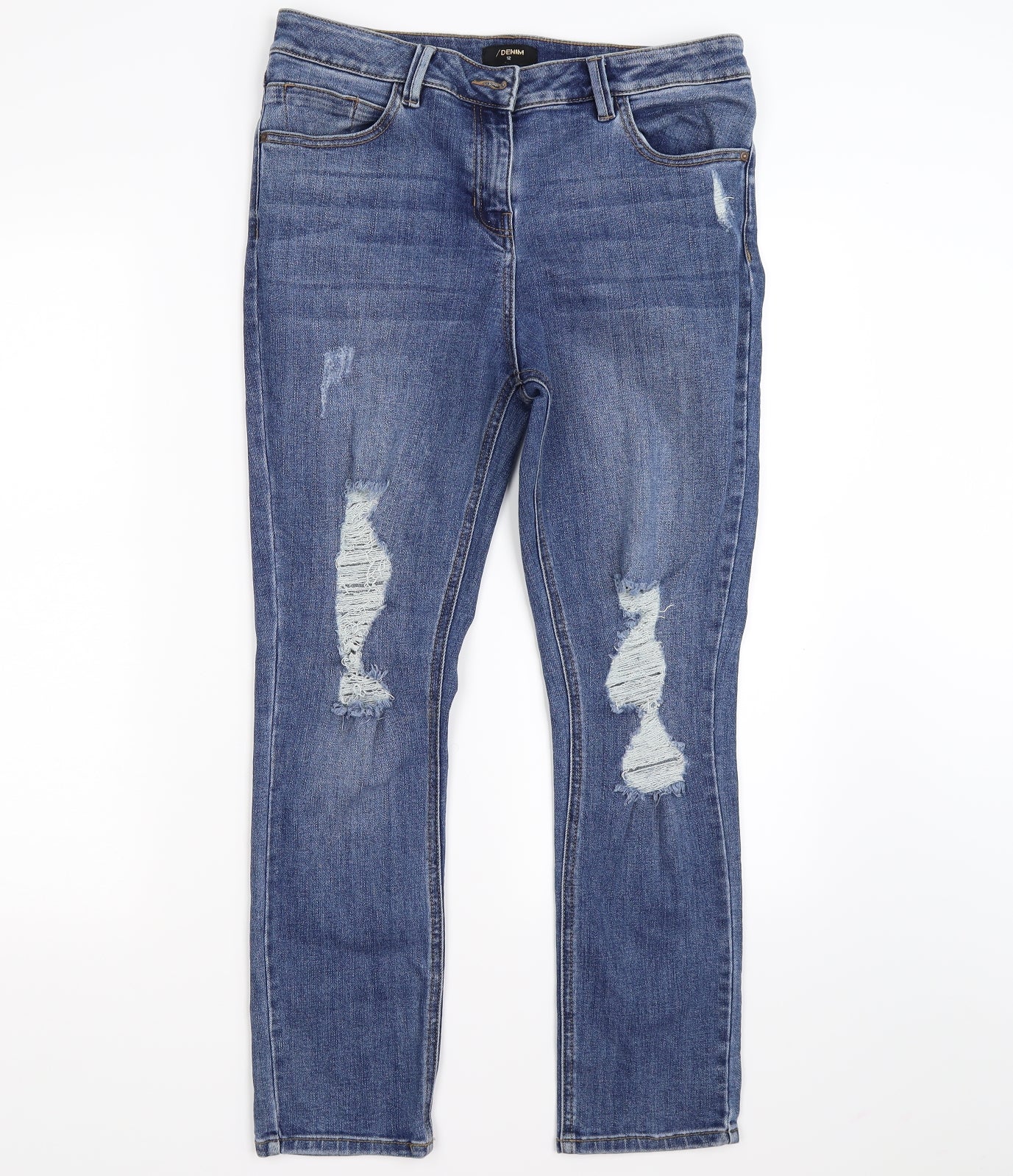 /denim Womens Blue  Denim Straight Jeans Size 12 L26 in