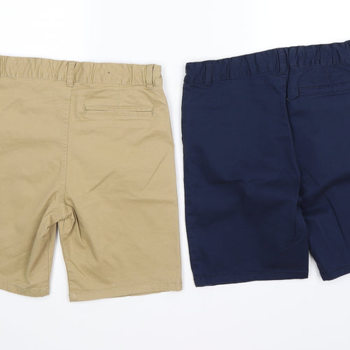 F&F Boys Blue  Denim Chino Shorts Size 11-12 Years - 2 pack