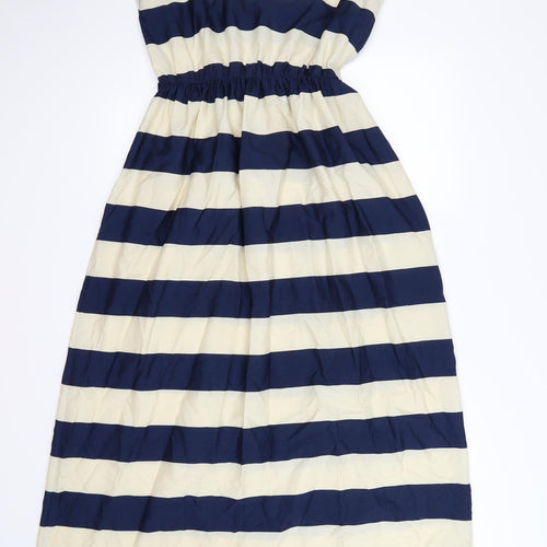 atmophere Womens Blue Striped Satin Fit & Flare  Size 8