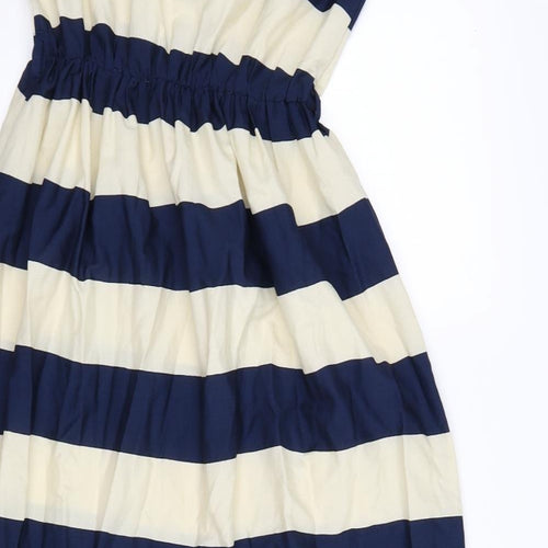 atmophere Womens Blue Striped Satin Fit & Flare  Size 8