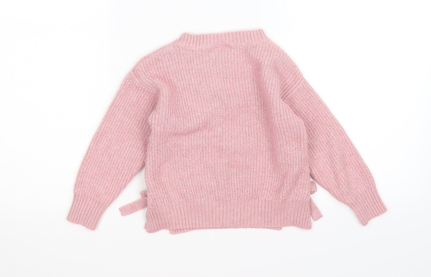 Matalan Girls Pink  Knit Pullover Jumper Size 5 Years