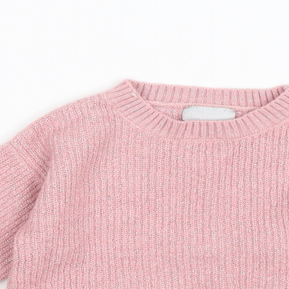 Matalan Girls Pink  Knit Pullover Jumper Size 5 Years