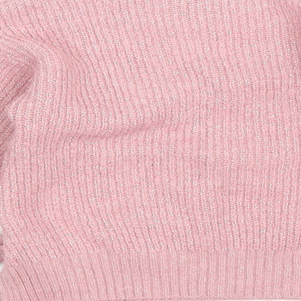 Matalan Girls Pink  Knit Pullover Jumper Size 5 Years