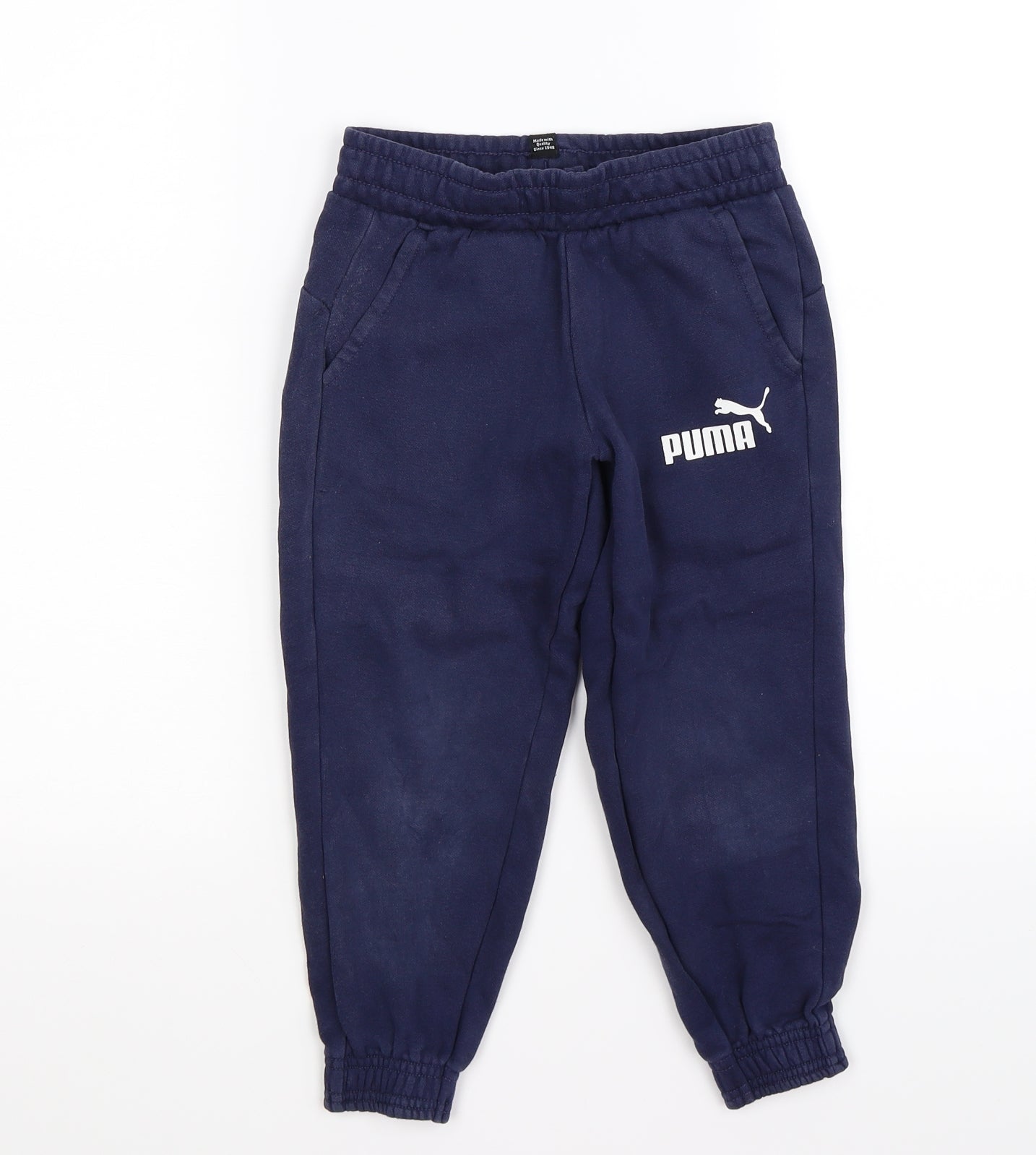 PUMA Boys Blue  Jersey Jogger Trousers Size 6-7 Years