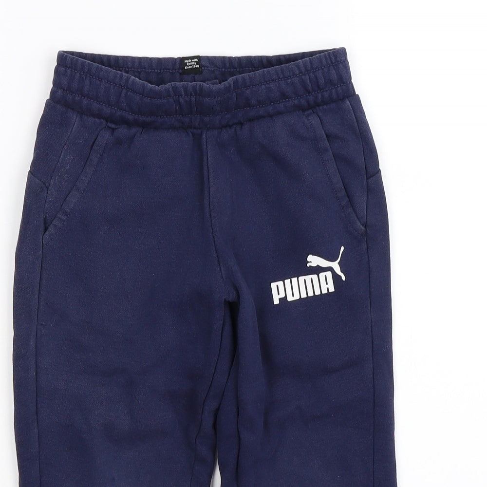 PUMA Boys Blue  Jersey Jogger Trousers Size 6-7 Years