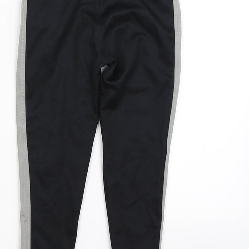 Marks and Spencer Boys Black Striped  Jogger Trousers Size 5-6 Years - grey side seam