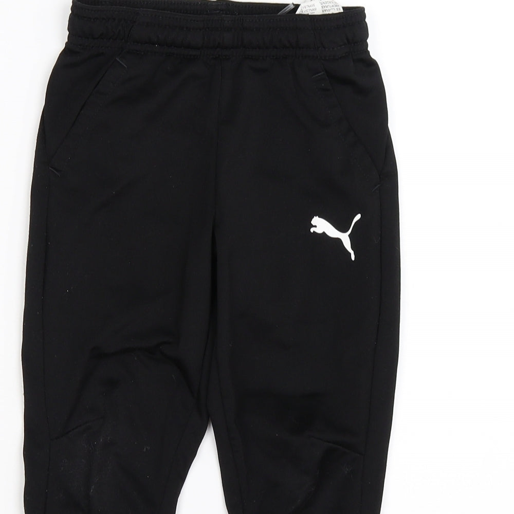 PUMA Boys Black   Jogger Trousers Size 5-6 Years