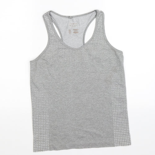 workout Womens Grey Polka Dot  Basic Tank Size 14