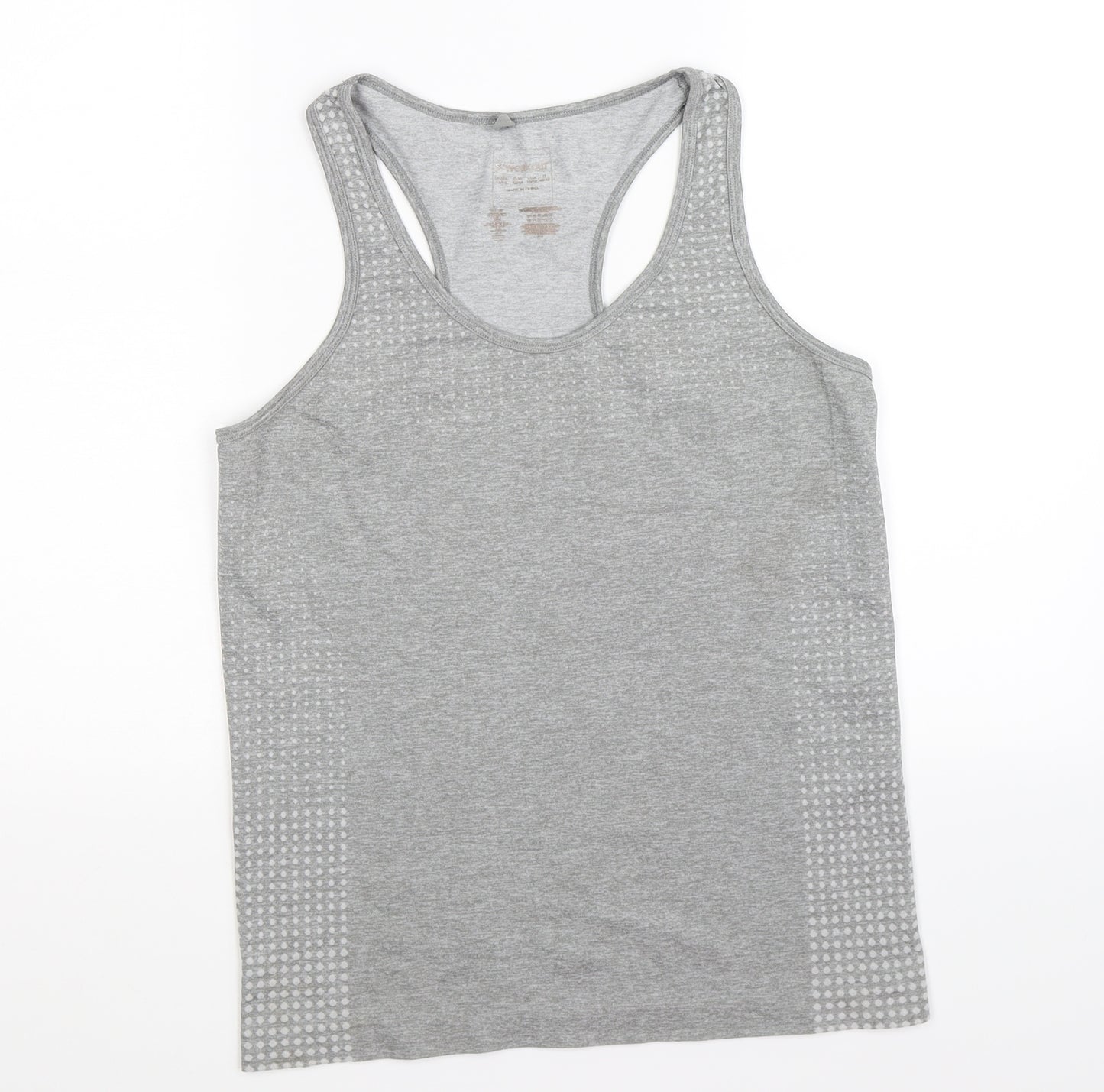workout Womens Grey Polka Dot  Basic Tank Size 14