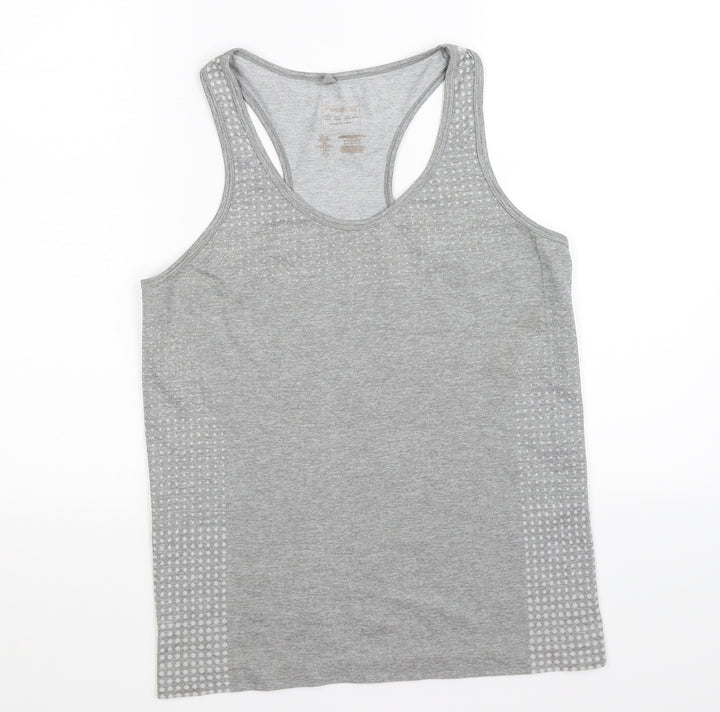 workout Womens Grey Polka Dot  Basic Tank Size 14