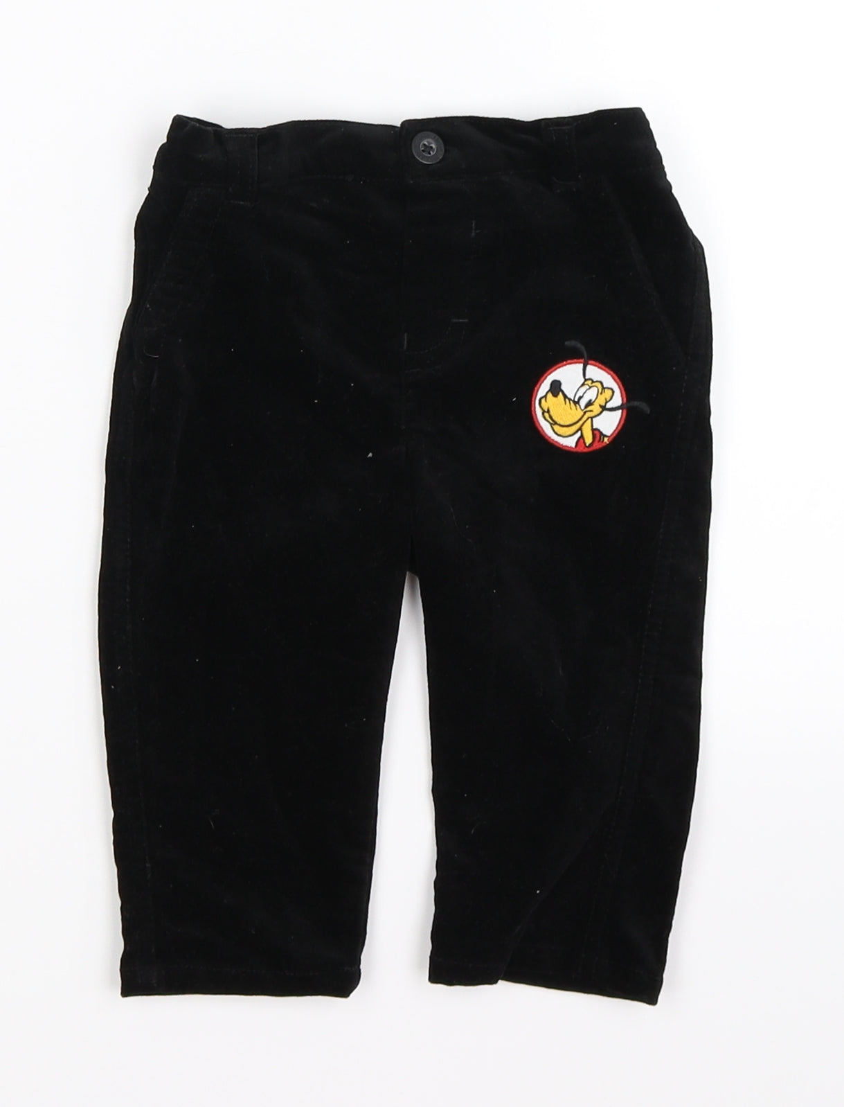 Disney Baby Black  Velour Capri Trousers Size 9-12 Months  - pluto