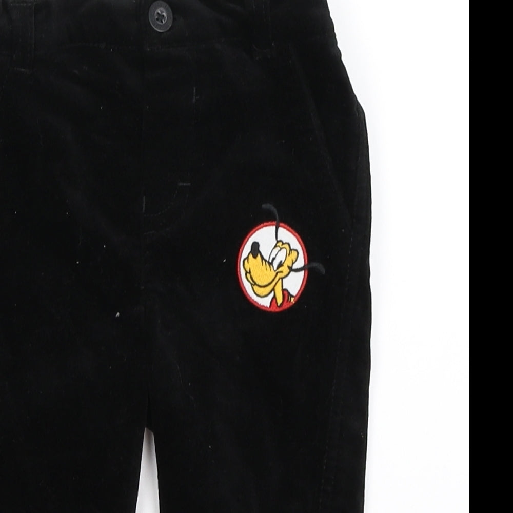Disney Baby Black  Velour Capri Trousers Size 9-12 Months  - pluto