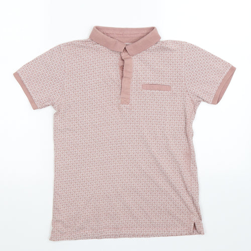 Undeniable Dudes Boys Pink Geometric  Basic Polo Size 11 Years