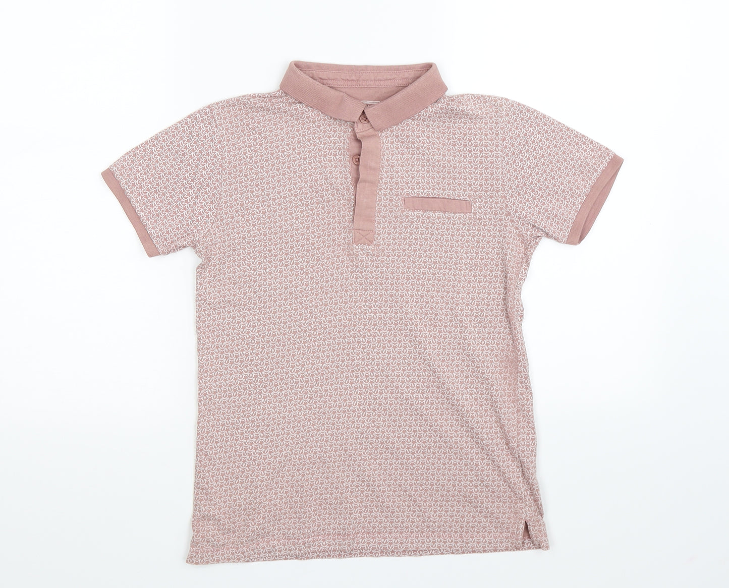 Undeniable Dudes Boys Pink Geometric  Basic Polo Size 11 Years