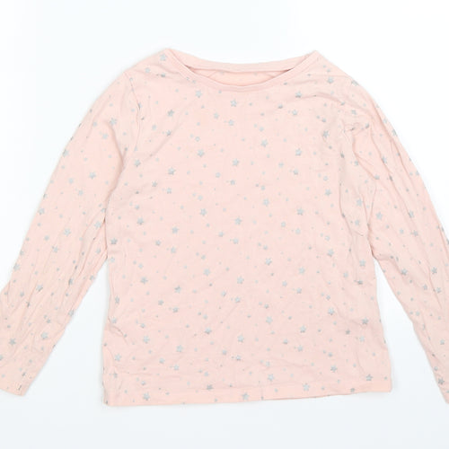 George Girls Pink Polka Dot  Basic T-Shirt Size 6-7 Years  - STARS