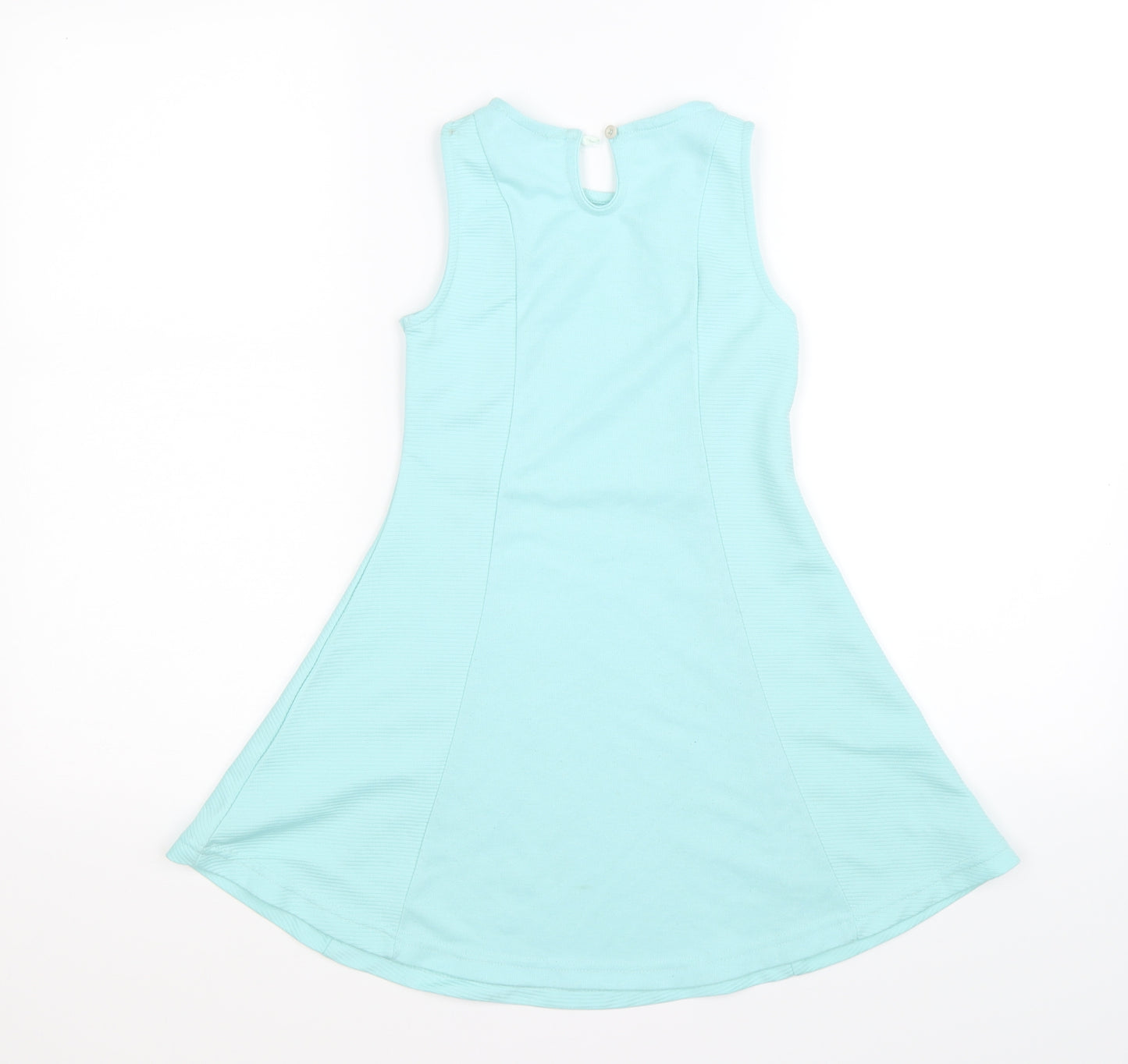 girl london Girls Green Striped  Fit & Flare  Size 7-8 Years