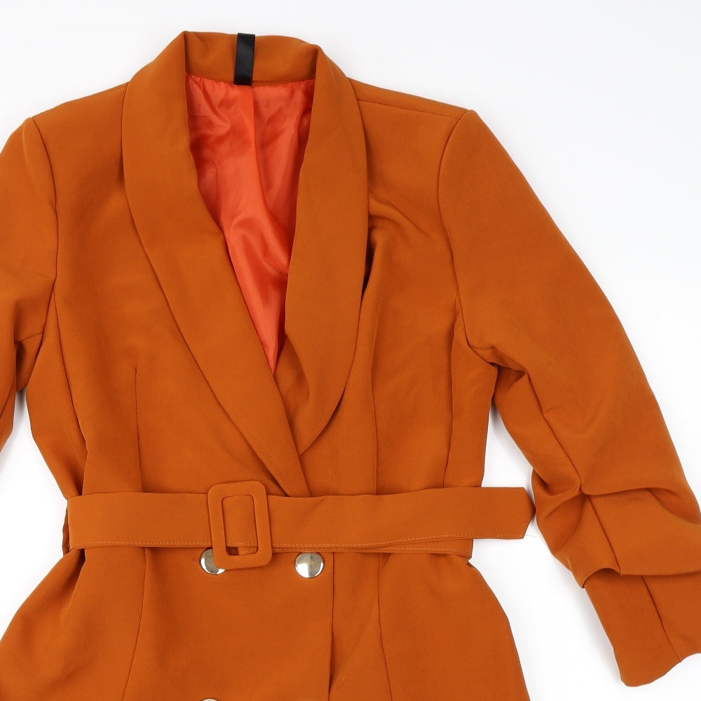Made in Italy Womens Orange   Overcoat Blazer Size XL