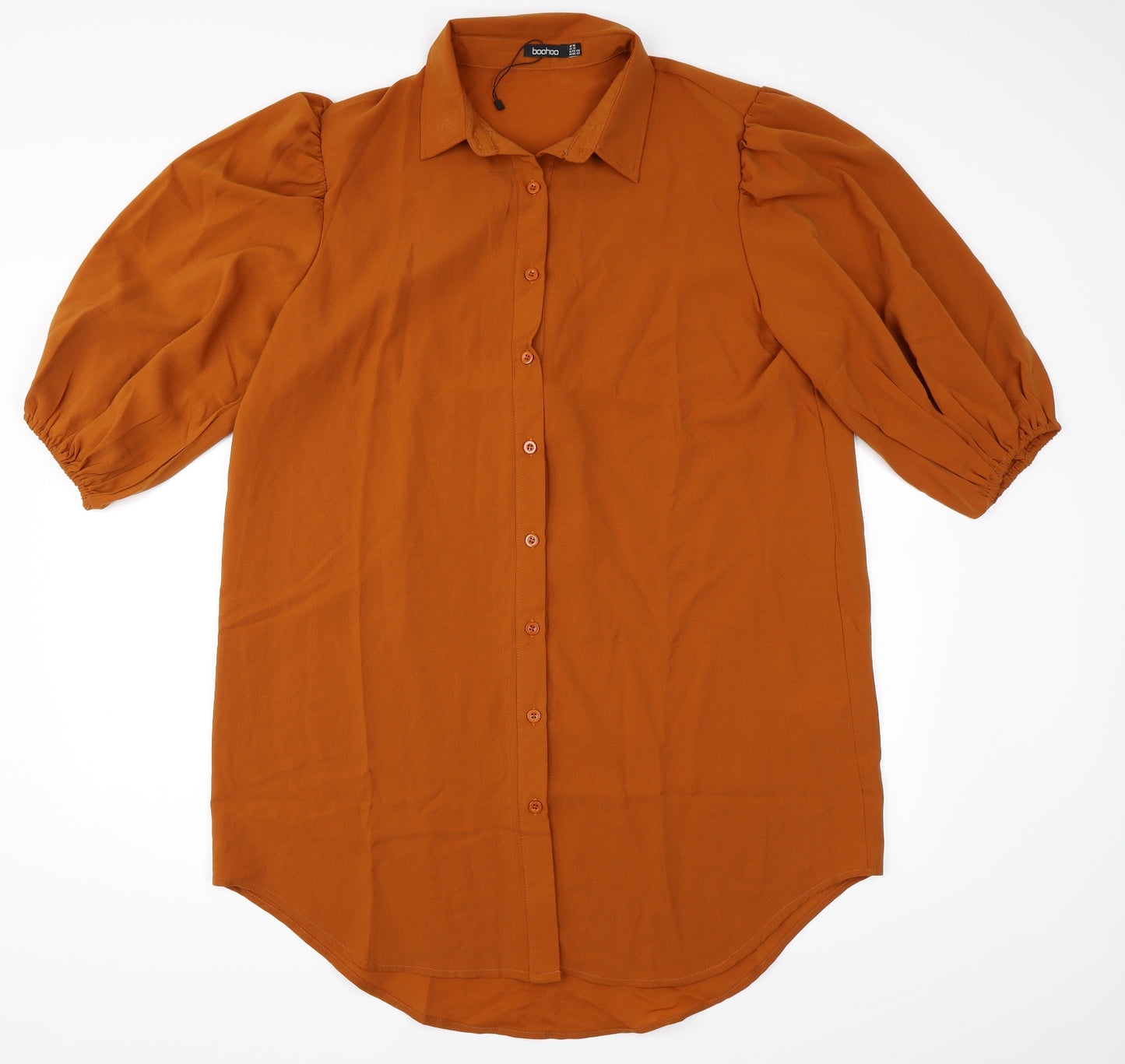 Boohoo Womens Orange   Shirt Dress  Size 16
