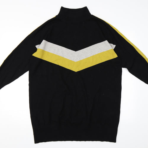 Wallis Womens Black Striped  Pullover Jumper Size L