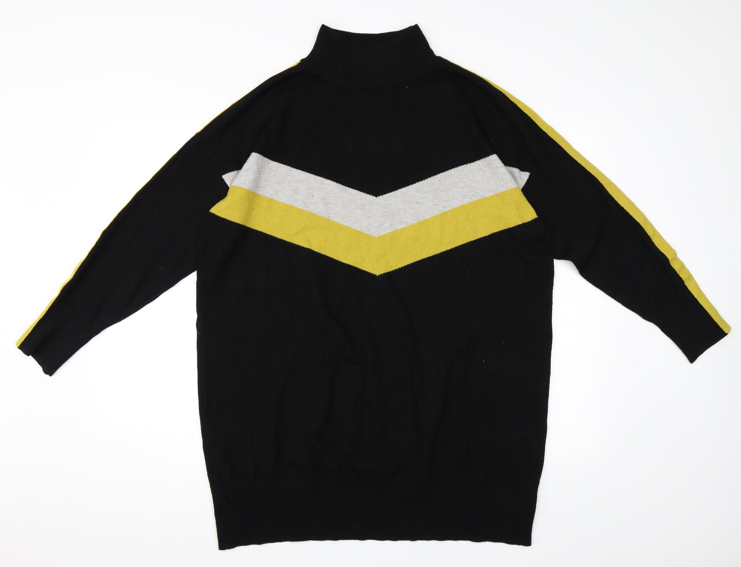 Wallis Womens Black Striped  Pullover Jumper Size L