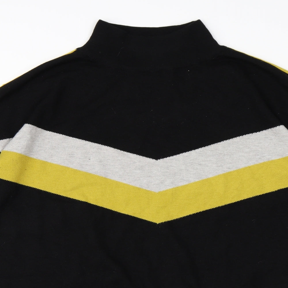 Wallis Womens Black Striped  Pullover Jumper Size L