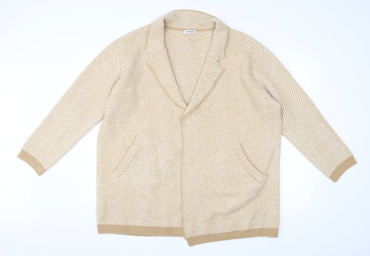 Damart Womens Brown Striped  Cardigan Jumper Size 18