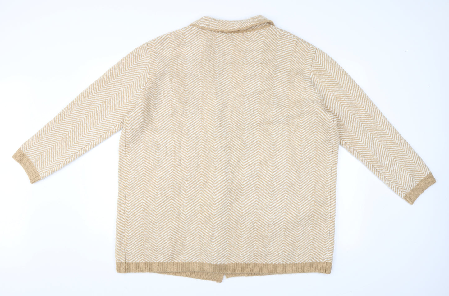 Damart Womens Brown Striped  Cardigan Jumper Size 18