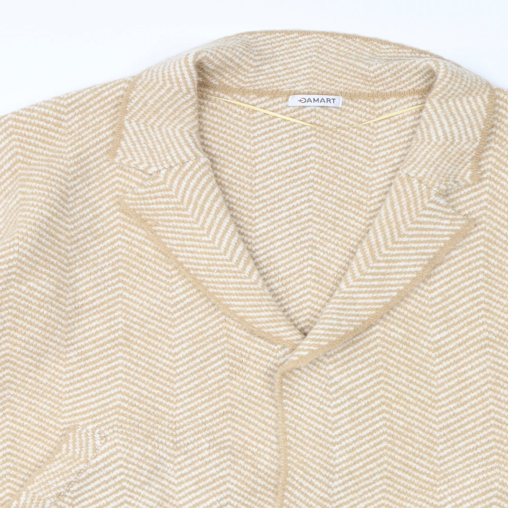 Damart Womens Brown Striped  Cardigan Jumper Size 18