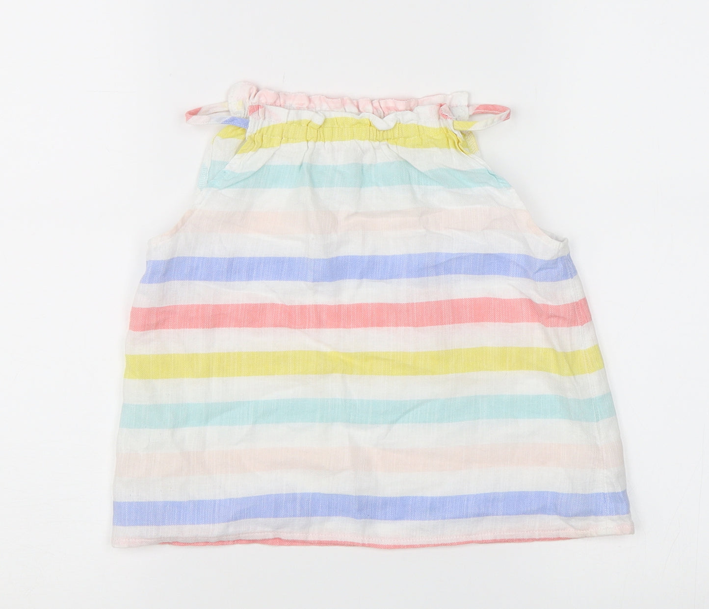 Nutmeg Girls Multicoloured Striped  Basic Tank Size 9-10 Years