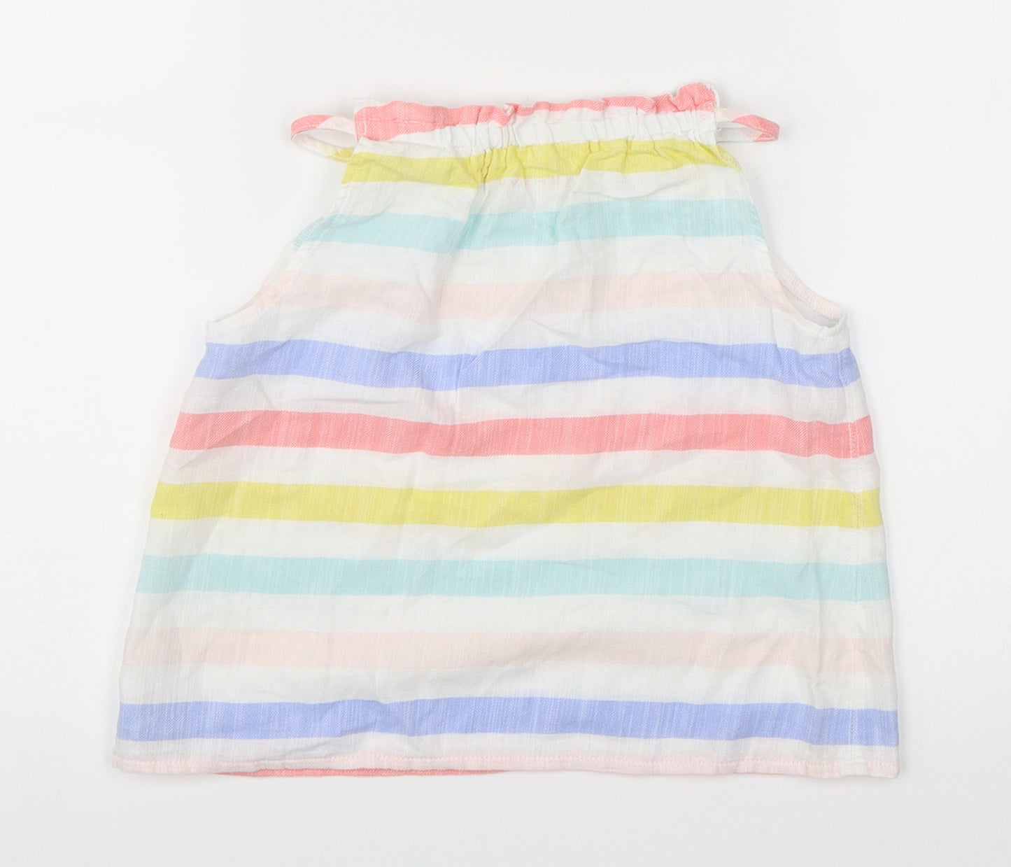Nutmeg Girls Multicoloured Striped  Basic Tank Size 9-10 Years
