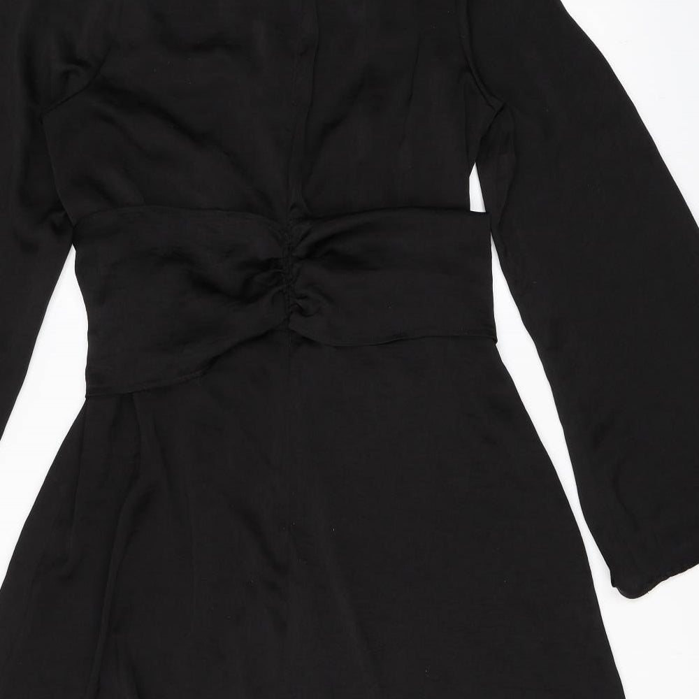 PRETTYLITTLETHING Womens Black   Wrap Dress  Size 14