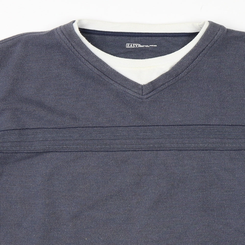 Easy Mens Blue   Pullover Jumper Size L