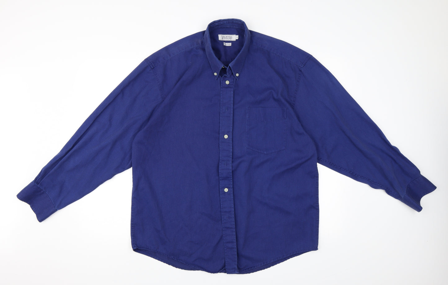 Zantos Mens Blue    Button-Up Size L