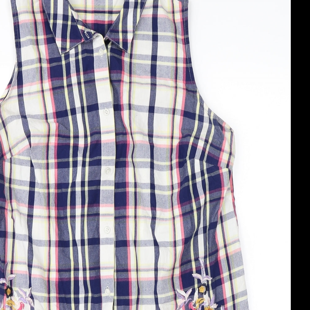 George Womens Purple Check  Basic Button-Up Size 14
