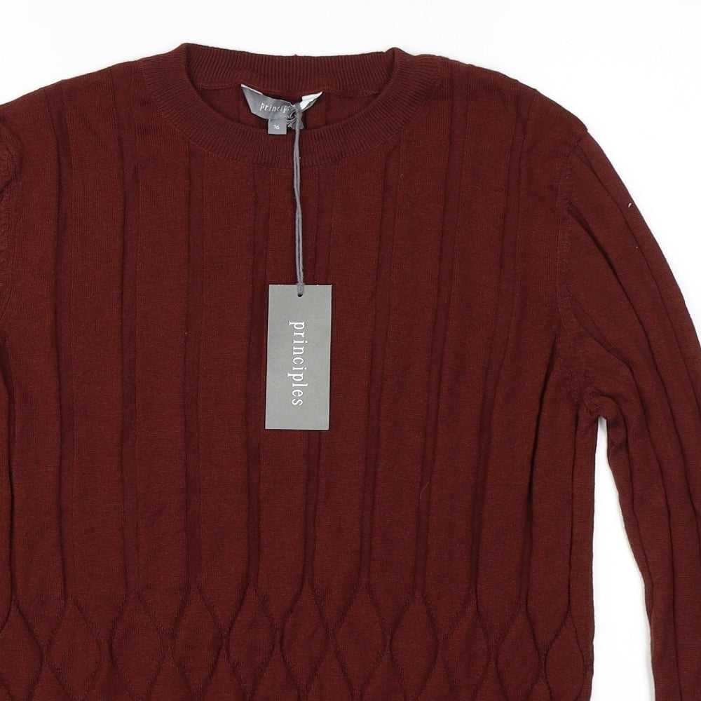 Principles Womens Brown   Pullover Jumper Size 16