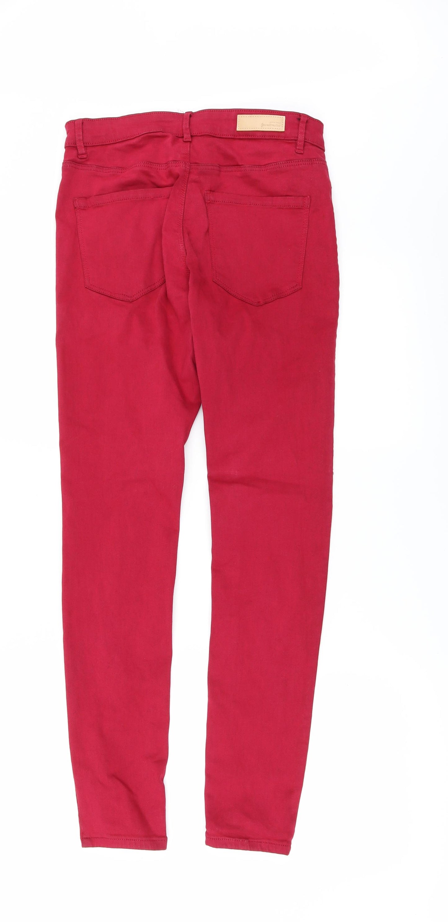 Stradivarius Womens Red  Denim Skinny Jeans Size 12 L27 in