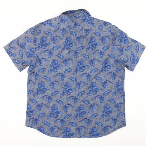 Marks and Spencer Mens Blue Floral   Button-Up Size 2XL