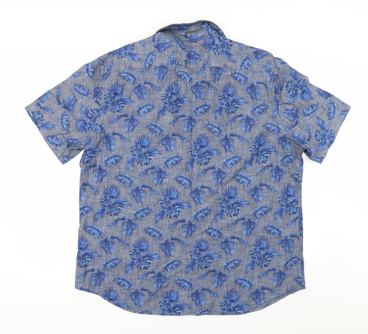 Marks and Spencer Mens Blue Floral   Button-Up Size 2XL