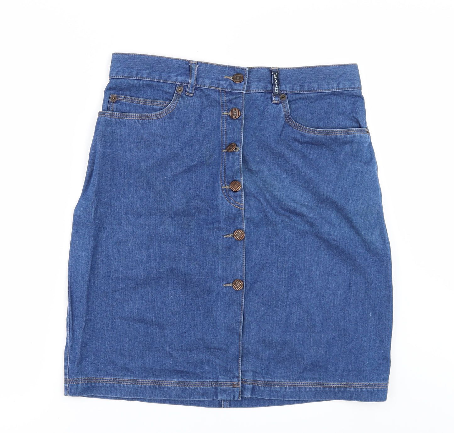 Sand Womens Blue  Denim Straight & Pencil Skirt Size 12