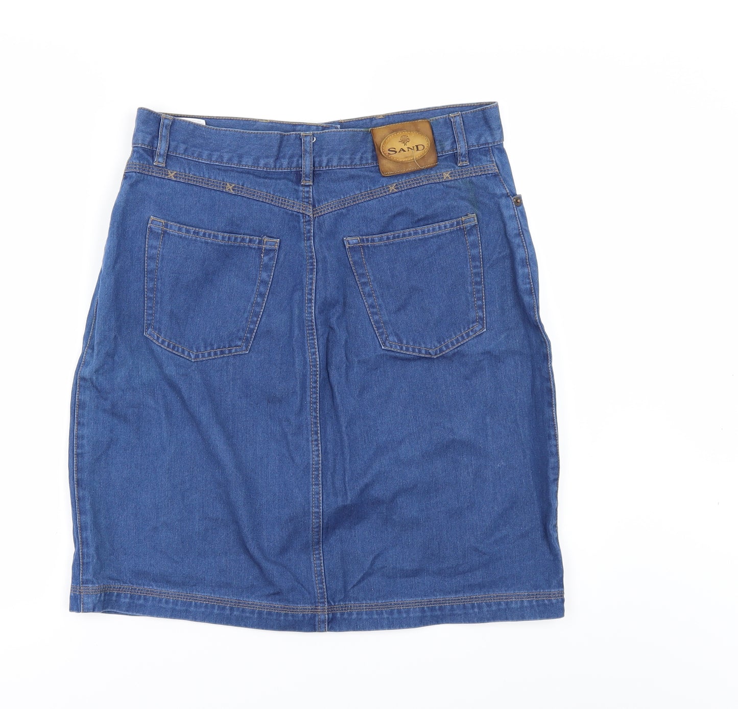Sand Womens Blue  Denim Straight & Pencil Skirt Size 12