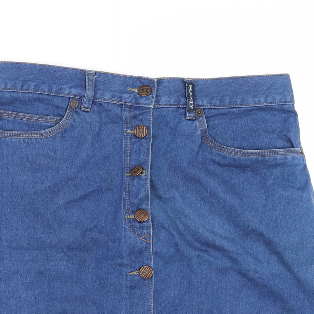 Sand Womens Blue  Denim Straight & Pencil Skirt Size 12