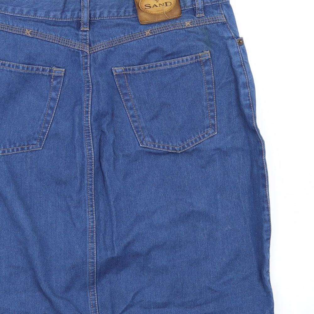 Sand Womens Blue  Denim Straight & Pencil Skirt Size 12