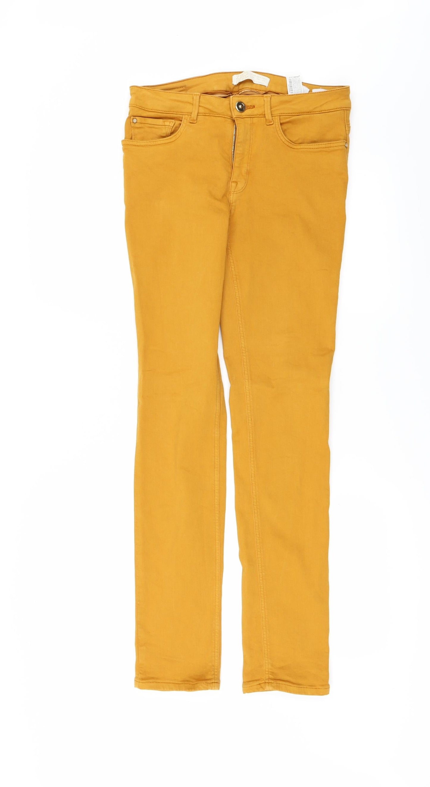 Zara Womens Yellow  Denim Skinny Jeans Size 8 L31 in