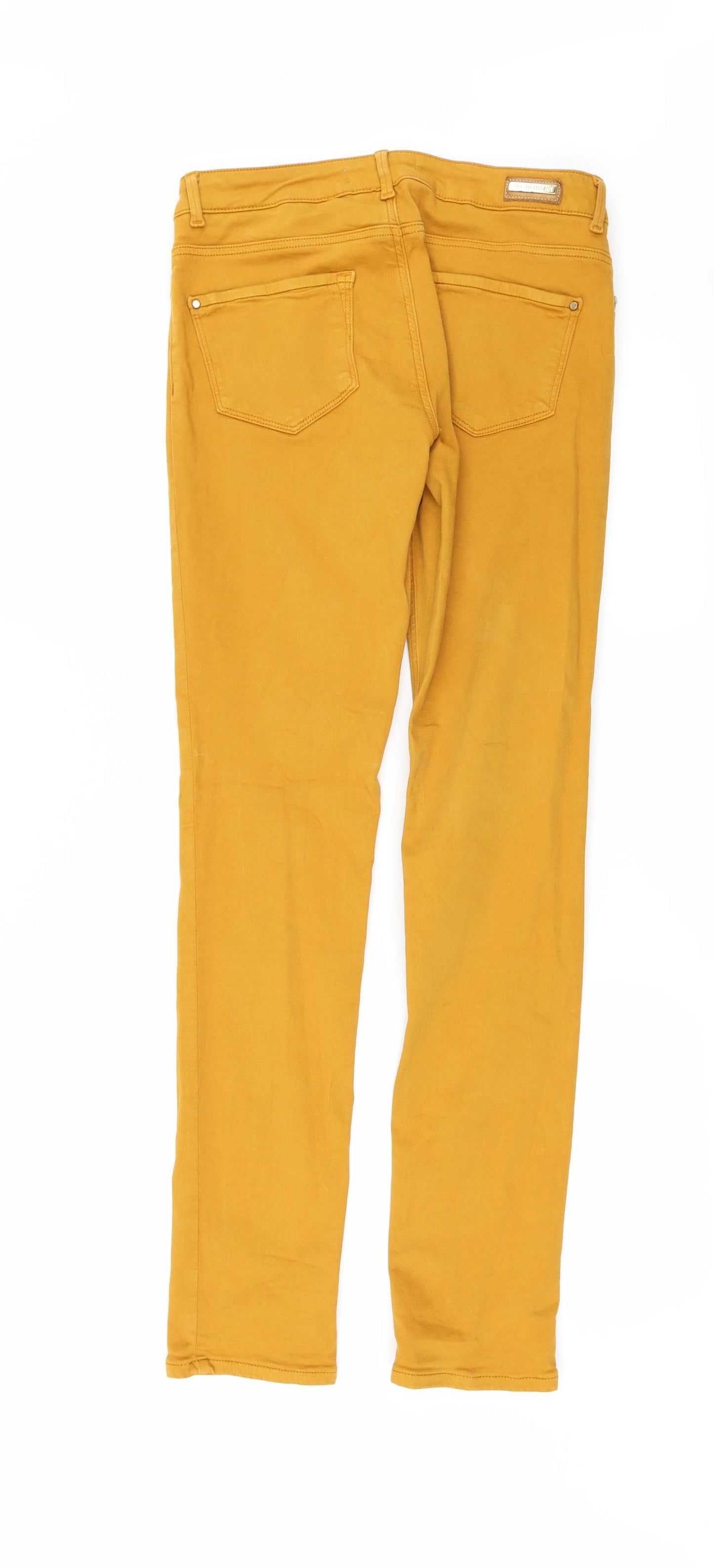 Zara Womens Yellow  Denim Skinny Jeans Size 8 L31 in