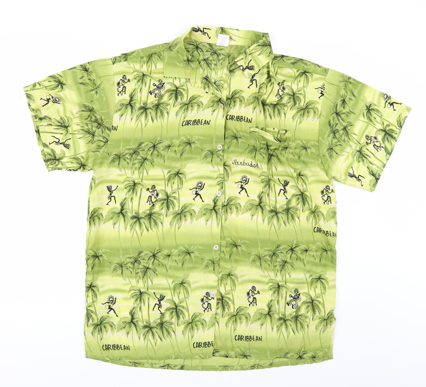Creation Mens Green    Button-Up Size M