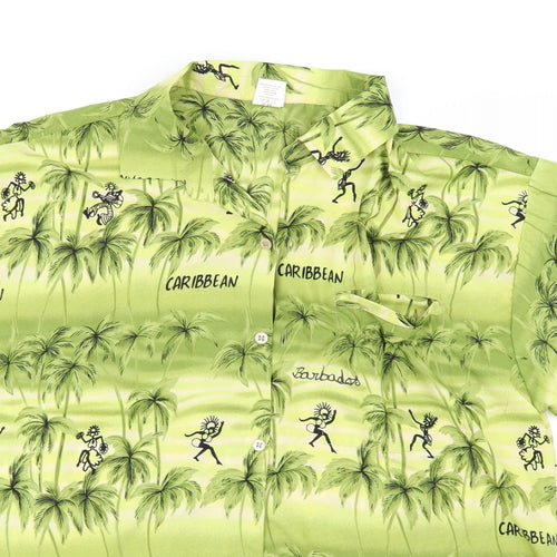 Creation Mens Green    Button-Up Size M
