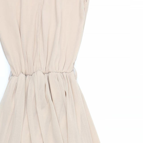 Rare Womens Beige   Fit & Flare  Size 6  - Dipped Hem