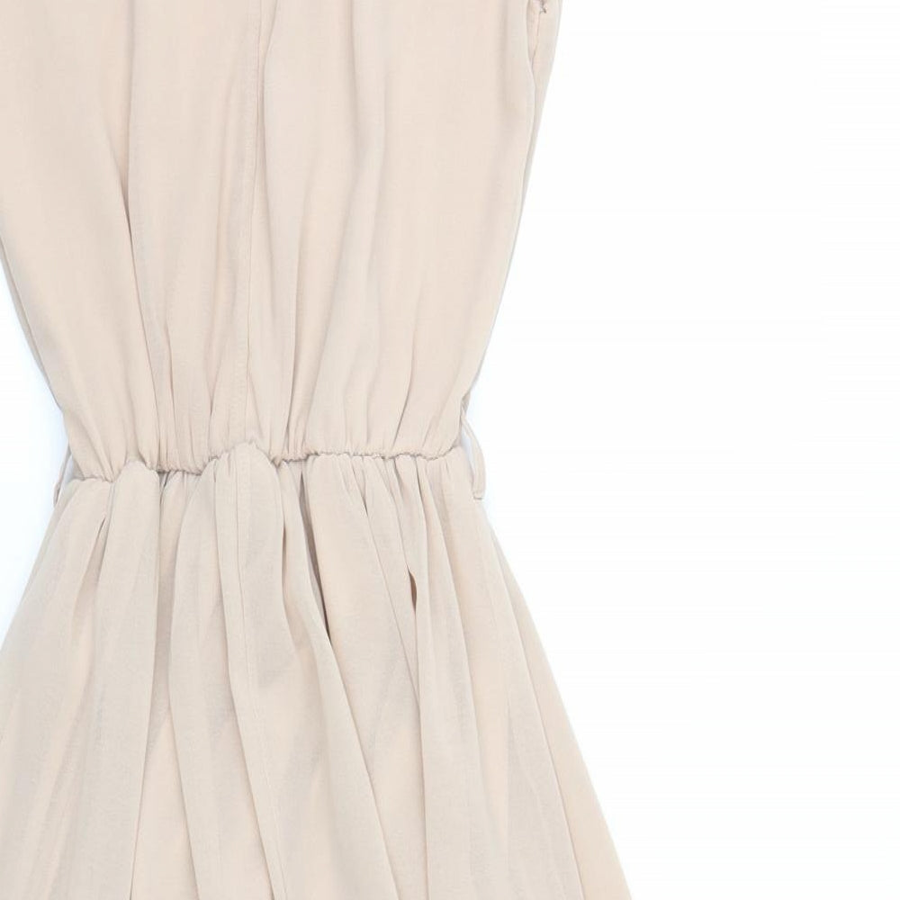 Rare Womens Beige   Fit & Flare  Size 6  - Dipped Hem
